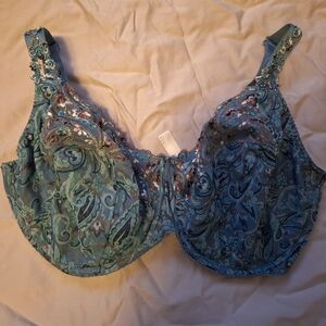 Prima Donna Alalia Blue Paisley Bra 36H 36 H